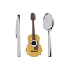 CafePress Utensils and Guitar Throw Blanket Super Soft Fleece Plush