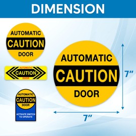 Pack 6 Pcs Automatic Door Sticker for Front Door House Doorbells Warning Security Signs Window Indoor Outdoor Bumper Stickers Removable Vinyl Decals Car Decal Home Accessories