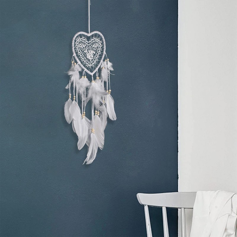 Srliya Atrapasueños con Forma de Corazón Hueco, Tejido a Mano,