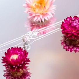 Tuscany Silver Damen Rolokette Mit Anhänger Sterling Silber Ball Weiß Zirkonia 46cm/18'