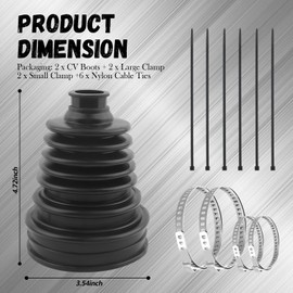 2PCS CV Boot Repair Kit includes 4 Stainless Steel Clamps & 6 Cable Ties,CV Axle Boot Repair Kit for 19mm to 24mm Shafts,Flexible Axle Boots with Wear,Water,Heat Resistance
