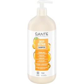 SANTE Naturkosmetik Deep Repair Shampoo Squalan + 3-Fach Protein Komplex, veganes Pflegeshampoo für geschmeidiges und glänzendes Haar, repariert trockenes, strapaziertes Haar, 950 ml