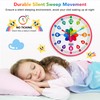 Homotte Analog Learning Clock for Kids, 10 Inch Pink Wall