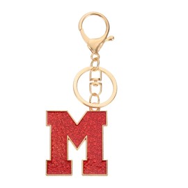 PATIKIL Initial Letter Keychain, A-Z Alphabet Keyring Letter M Metal Key Chain for Women or Girls Keys Purse Handbags Backpacks Bags, Red