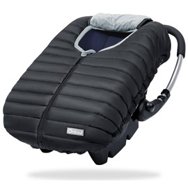 Orzbow Winter Carseat Cover for Baby, Baby Car Seat Cover for Boys & Girls, Warm Infant Car Seat Covers for Cold Weather, Rain & Snow Repellent, Waterproof, Universal Fit, Newborn Essentials, Black