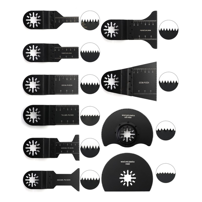 QWORK® 100 Pieces Multitool Saw Blades, Multifunctional Tool Accessories Oscillating