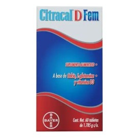 Citracal D Fem Suplemento Alimenticio 60 Tabs Sabor Sin Sabor                                                                                         