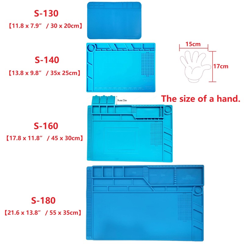 WWZMDiB Heat Resistant 932°F Silicone Soldering Work Mat（S-130【11.8 x 7.9”