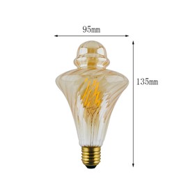 Lxcom Lighting 4W LED Edison Light Bulb Dimmable Vintage Filament Bulbs 40W Equivalent Warm White 2700K Decorative Amber Glass Lamp Bulb E26 E27 Medium Base for Bar Restuarant Home Lights, AC110V