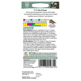 Mr Fothergill's 14928 Vegetable Seeds, Kale Nero Di Toscana