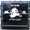 Fly Snowmobile Racing Trailer Decals Mountains Trees Stickers (White)