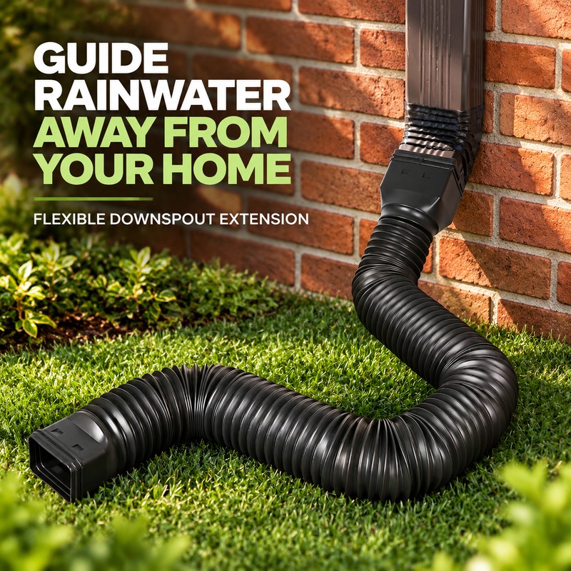 2-Pack Adjustable Downspout Extensions to Help Prevent Water Pooling Around