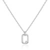 Philip Jones Silver Plated Paperclip Necklace Created with Zircondia® Crystals