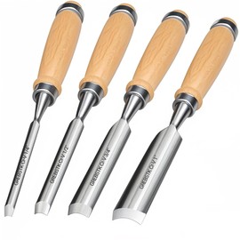 GREBSTK 4pcs Semicircle Chisel Set Carpenter Gouge Chrome Vanadium Steel Semi-Circular Cr-V Woodworking Carving Chisels