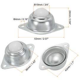 PATIKIL Roller Ball Transfer Bearing 3/4", 8 Pack Load 33lbs Flange Mounted Nylon Ball Rotation Caster Unit for Conveyor Roller Stand Transmission