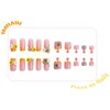 IMRAIN 48Pcs Square Press on Nails Short Fake Toe Nails