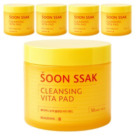 Beaudiani Sunssak Cleansing Vita Pads, 50 sheets, 140ml, 5 pieces / 뷰디아니 순싹 클렌징 비타 패드, 50매입, 140ml, 5개