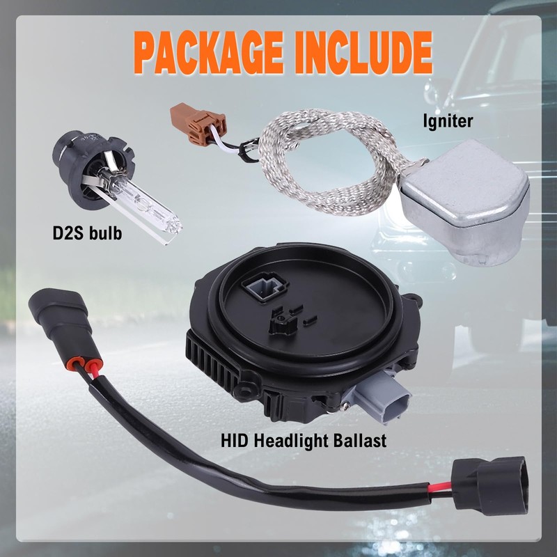 Slakerbe 2PCS Xenon HID Headlight Ballast with Igniter & D2S
