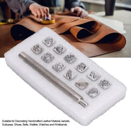 Leather Stamping Tools, Leather Embossing Kit, Metal Stamping Kit for Decorative Jackets, Suitcases, Shoes, Belts, Wallets, Etc (Twelve Animal and Plant Seals)