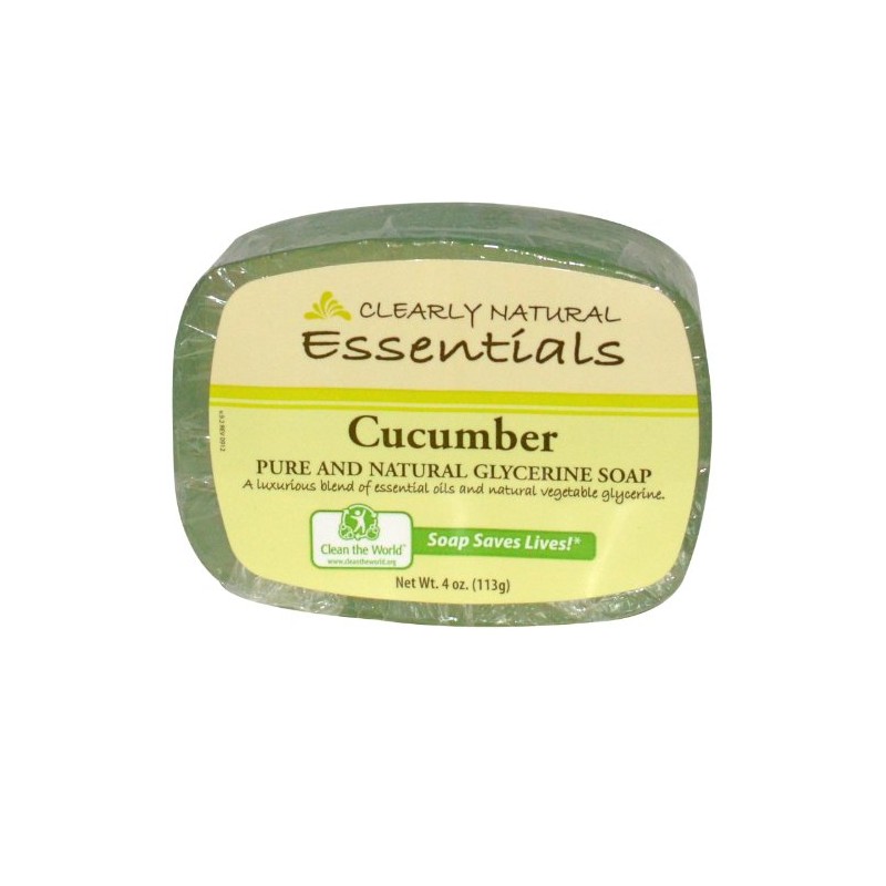 Clearly Natural Glycerine Soap Bar, Cucumber, 4 Ounce