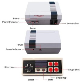 Retro Game Console with 600 Video Games,Classic Mini Game System with Wireless Controller, AV and HDMI Output (Gray)