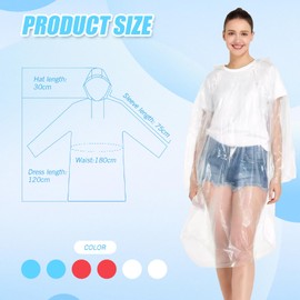 6 Pieces Poncho Waterproof Adult,4 Pieces Poncho Waterproof for Kids Rain Poncho Adult Waterproof Disposable Poncho Disposable Rain Poncho Unisex Suitable for Festivals Camping Theme Parks