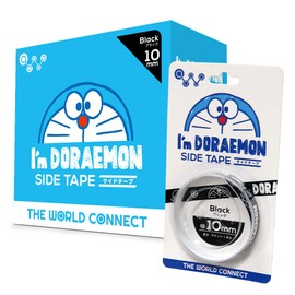 The World Connect TWC I'm DORAEMON Table Tennis Side Tape, Black, 0.3 inches (8 mm), Box of 20