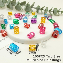 Hair Jewelry for Braids Loc Jewelry Rings for Hair Dreadlocks Hair Beads for Women Dreadlock Accessories Hair Cuffs Braiding Accessories (Style M-Multicolor 2)