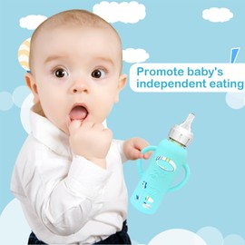 4 pack Baby Bottle Handles Compatible with Dr Brown's Glass Bottles, Baby Bottle Holder Hands Free Cultivate Baby's Sense of Independent Eating and Add Fun to Eating