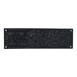 Push Plate with Black Powder Coat Finish Heavy Duty Easy Installation Hardware | Single Unit | 10 1/4 inch Height x 3 inch Width