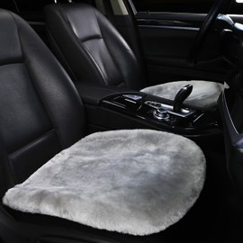 MLOVESIE Genuine Sheepskin Car Seat Cushion Natural Fur Wool Seat Cover for Cars Trucks SUV Soft Comfort Office Chair Protector Pad Car Accessories Universal Fit