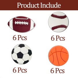 Sports Light Up Rings 24 Pcs Sports Party Favors Glowing Finger Rings Toys for Sports Birthday Party Supplies,Classroom Prizes Pinata Goodie Bag Stuffers Gifts