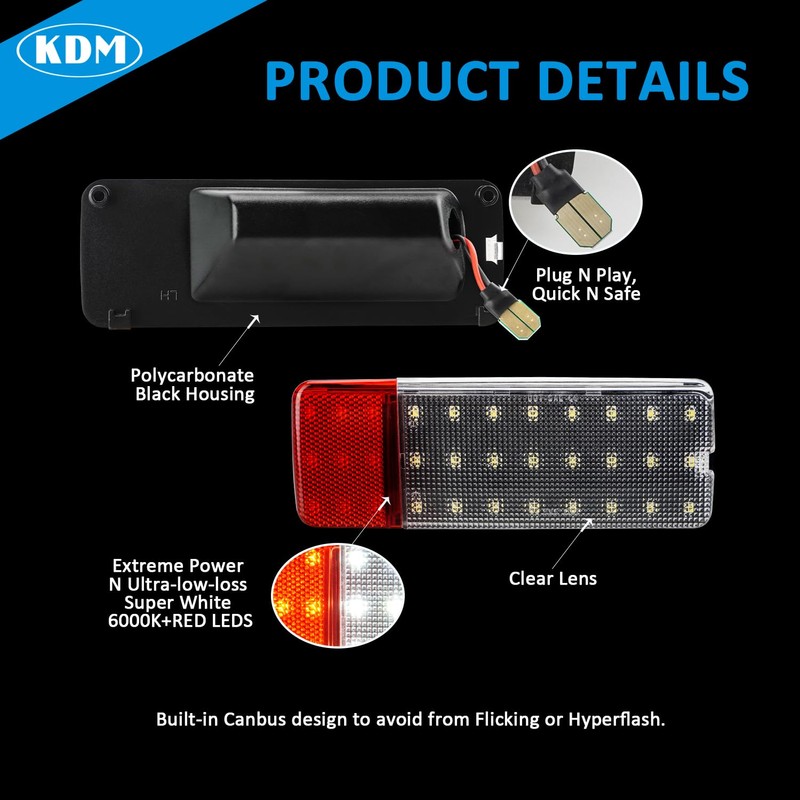 KDM LED Interior Door Panel Courtesy Light Assembly Fit for