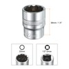 sourcing map 1/2" Drive by 22mm 12-Point Shallow Socket 38mm