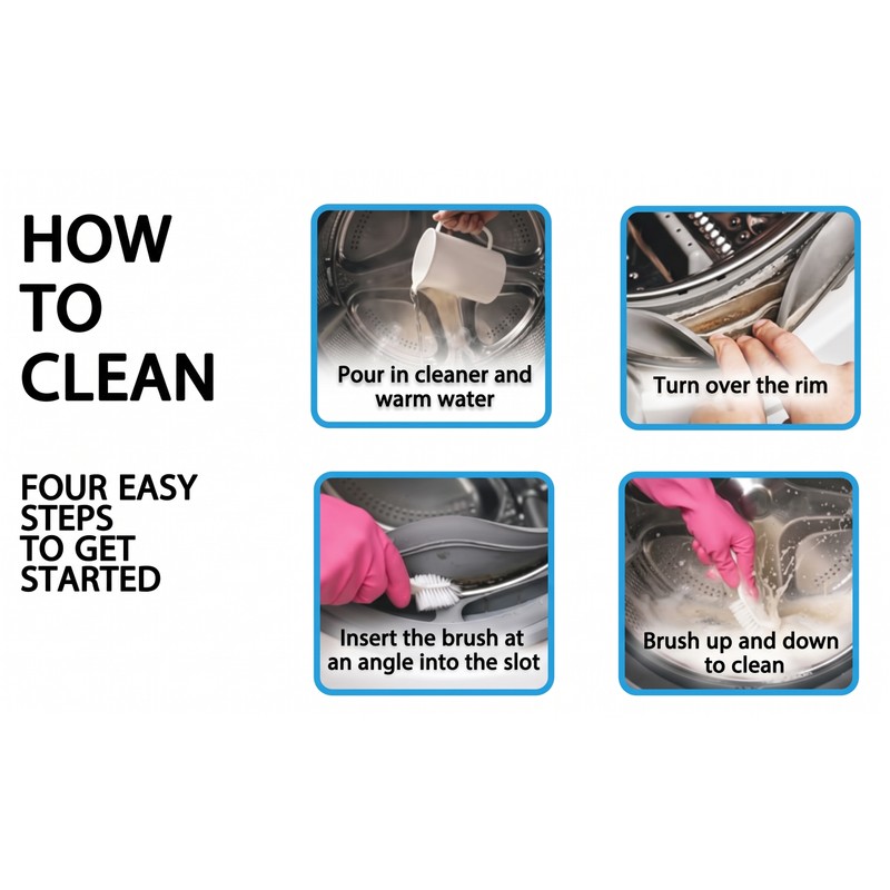 Multi-Purpose Cleaning Brush Set for Washing Machines and Home –