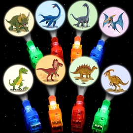 Mikulala 24 Pack Dinosaur Party Favors Light Up Finger Lights for Kids, Dinosaur Birthday Glow in the Dark Party Supplies, LED Finger Lights Bulk for Goodie Bags Stuffers Classroom Prizes Gifts