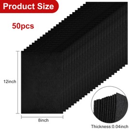 CHRORINE 50 Pcs Assorted Color Felt Fabric Sheets 8" x 12" Soft Felt Fabric Sheet for Crafts DIY Sewing Squares Nonwoven Patchwork (Black)