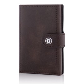 TRUSADOR Venice Men & Women Leather Trifold Wallets RFID Blocking Front Pocket Wallet (Brown Vintage, With Coin Pocket)