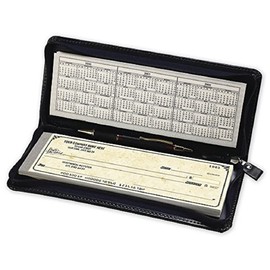 Park Forms USA ABC Checkbook Cover for Business Checks Portfolio Zippered - Leather-look - For Traveler Checks, 9 3/4 x 4 (Black)