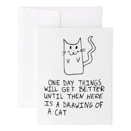 CafePress Here Is The Drawing Of A Cat Notecards (Set Of 10) 4.25" x 5.5" Notecards 10 Pack