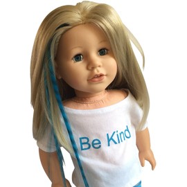 The New York Doll Collection Hair Clips Extensions for 18 Inches/46 cm Dolls - Doll Wigs Piece - Red & Blue - for Girls Doll Accessories