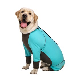 Miaododo Dog Jumpsuit - Waterproof Blue Zip Up Dog Clothes, Large Size, Full Belly Coverage (Blue, 38)