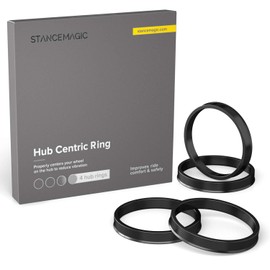 StanceMagic Hubcentric Rings (Pack of 4) - 66.1mm ID to 73.1mm OD - Black Poly Carbon Plastic Hubrings Hub - For 66.1mm Vehicle Hubs and 73.1mm Wheel Centerbore - Compatible with Nissan and Infiniti