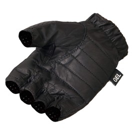 Hot Leathers Leather Fingerless Vented Gloves (Black, Large)
