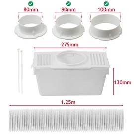 Spares2go Condenser Vent Box & Hose Kit compatible with Whirlpool Tumble Dryers (1.25m)