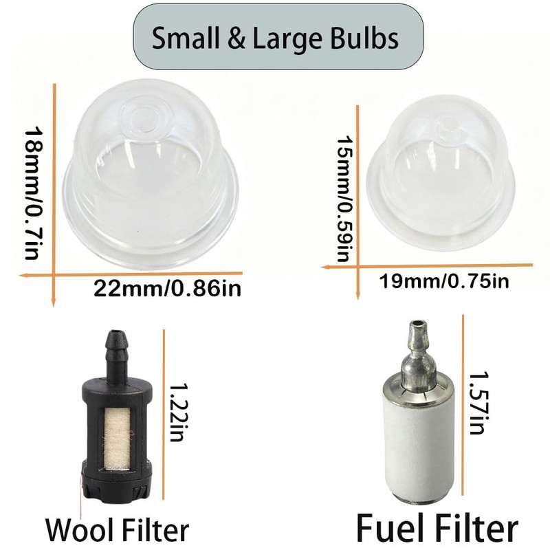 WGWXRSY Fuel Line Primer Bulb Kit with Fuel Filter for