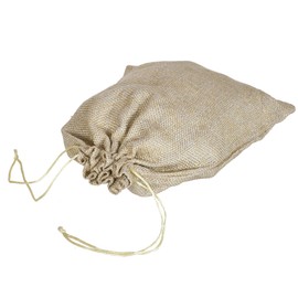 EliteKoopers 5pcs Natural Linen Burlap Drawstring Jute Bags Xmas Gift Pouch Wedding Favor Sacks Reusable