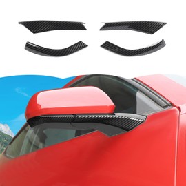 RT-TCZ Rearview Side Mirror Base Cover Trim Decoration Interior Accessories for Ford Mustang 2024 2025 (Black Carbon Fiber)