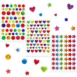 1710 Pcs Star Stickers, Small Stars Stickers for Kids Reward, 30 Sheet Sparkly Holographic Rainbow Round Stickers, Glitter Foil Heart Stickers for Behavior Chart Classroom Supplies DIY Decorations