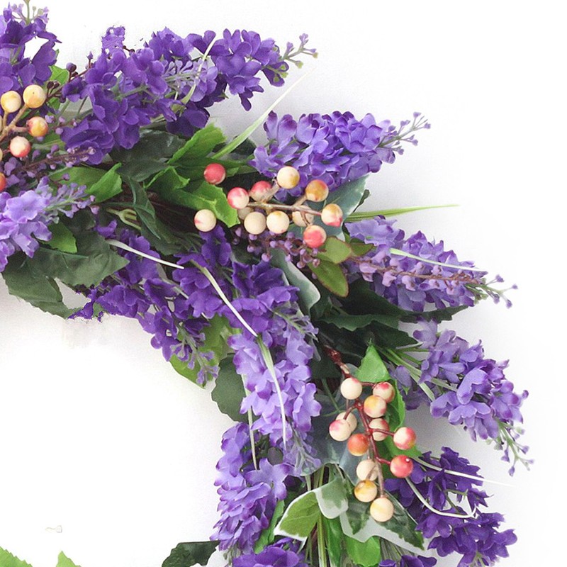 Simulation Lavender Wreath Silk Cloth Artificial Lavender Flower Wreath Front